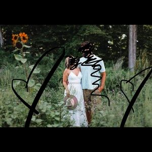 White simple wedding dress